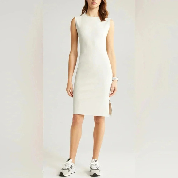 knee length dresses for ladies Zada | Square Neck Midi Dress